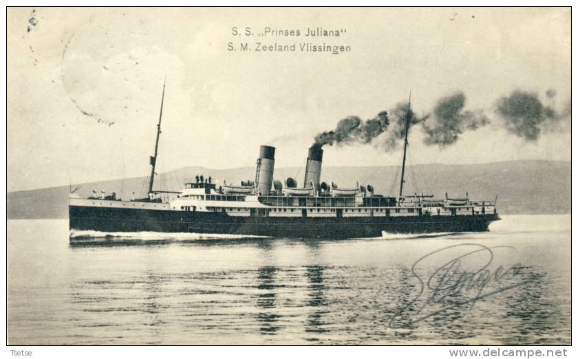 Vlissingen - S.S. " Prinses Juliana " -1910 ( Verso Zien ) - Vlissingen