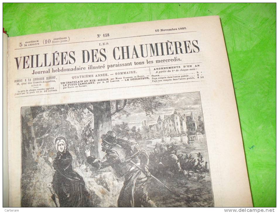 livre ancien,journal illustré,journaux illustrés reliés dans 1 livre ,veillées des chaumières,3/11/1880-20/1 0/1882,RARE