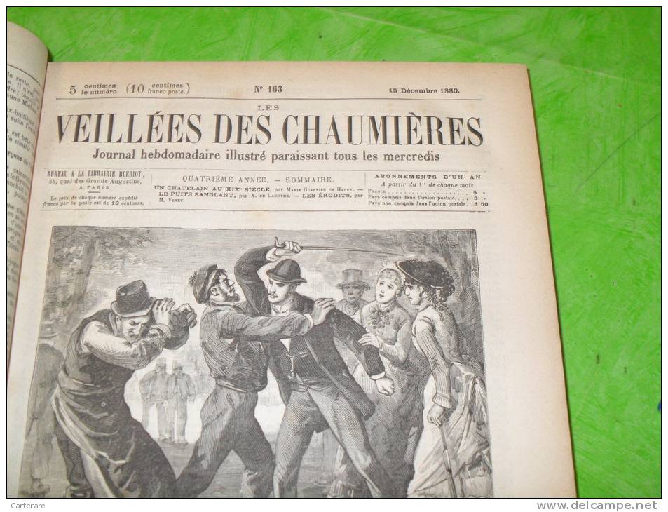 livre ancien,journal illustré,journaux illustrés reliés dans 1 livre ,veillées des chaumières,3/11/1880-20/1 0/1882,RARE