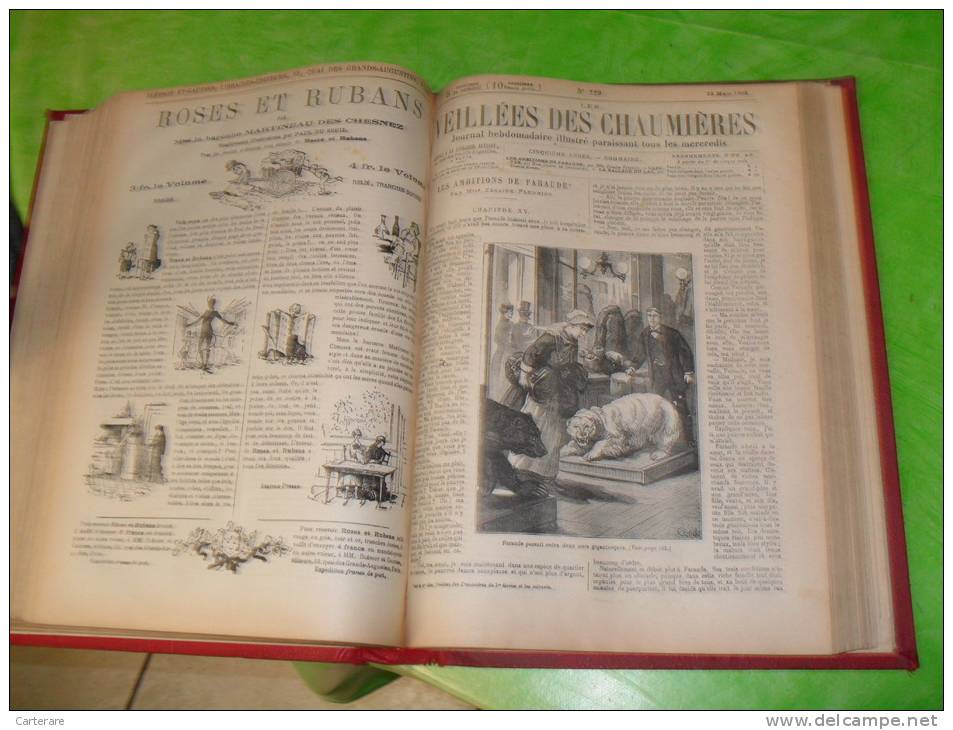 livre ancien,journal illustré,journaux illustrés reliés dans 1 livre ,veillées des chaumières,3/11/1880-20/1 0/1882,RARE