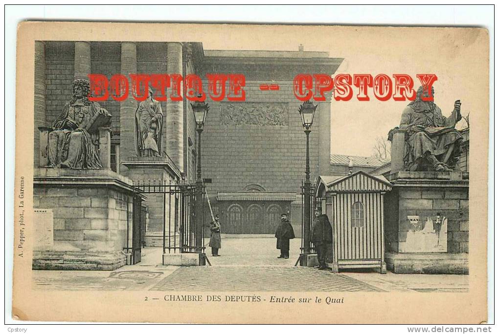 CHAMBRE Des DEPUTES - Entrée Sur Le Quai Du Palais Bourbon à Paris - Dos Scané - Politieke Partijen & Verkiezingen