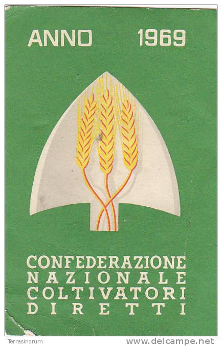 T4- Tessera Confederazione Nazionale Coltivatori Diretti 1969 - Altri & Non Classificati