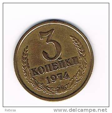 RUSLAND  3 KOPEKS 1974 - Russia