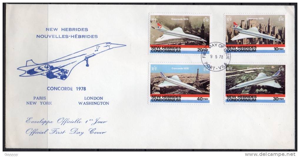 Nouvelles Hébrides - FDC - Concorde - 1978 - FDC