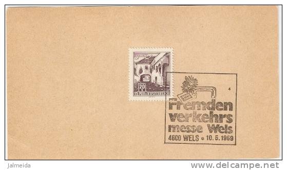 Austria – 1969 – Stamp On Card – Fremdenverkehrs Messe Wels - Proeven & Herdruk