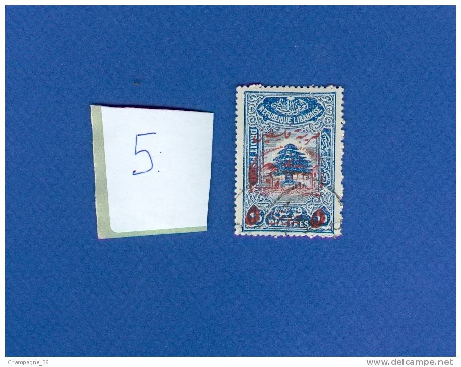 VARIÉTÉS 1945 N° 197G  TIMBRE FISCAUX   5 PI S 15 C BLEU  SURCHARGE ROUGE OBLITÉRÉ - Timbres-taxe