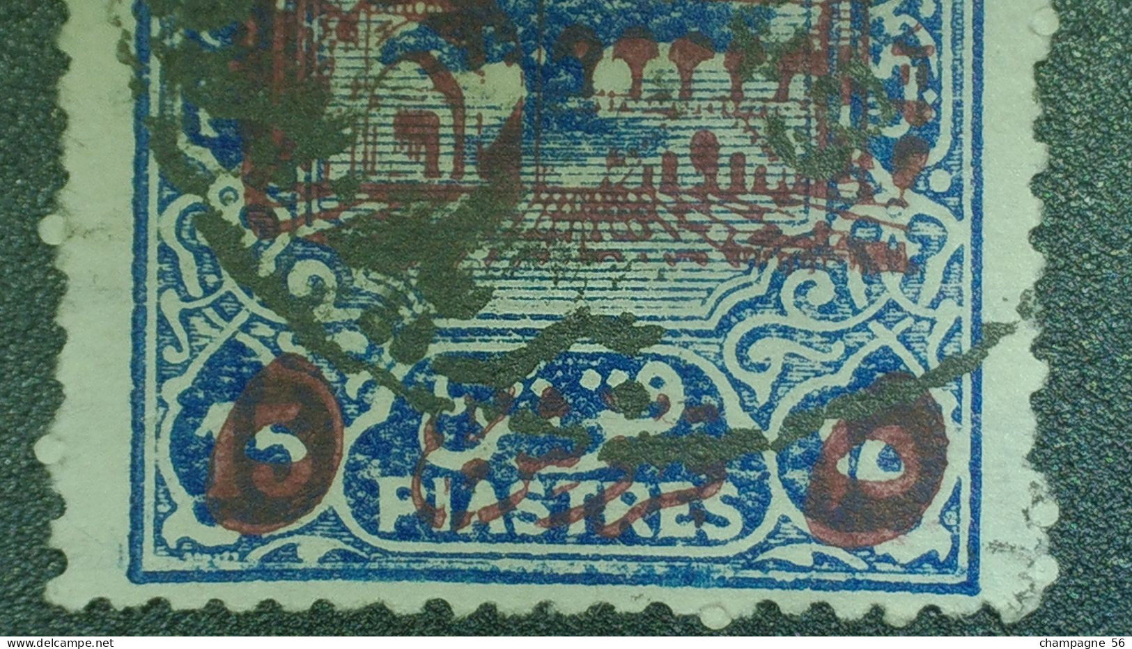 VARIÉTÉS 1945 N° 197G   TIMBRE FISCAUX  5 PI S 15 C BLEU  SURCHARGE ROUGE OBLITÉRÉ