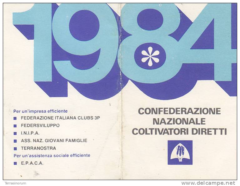 T16- Tessera Confederazione Italiana Coltivatori 1984 - Altri & Non Classificati