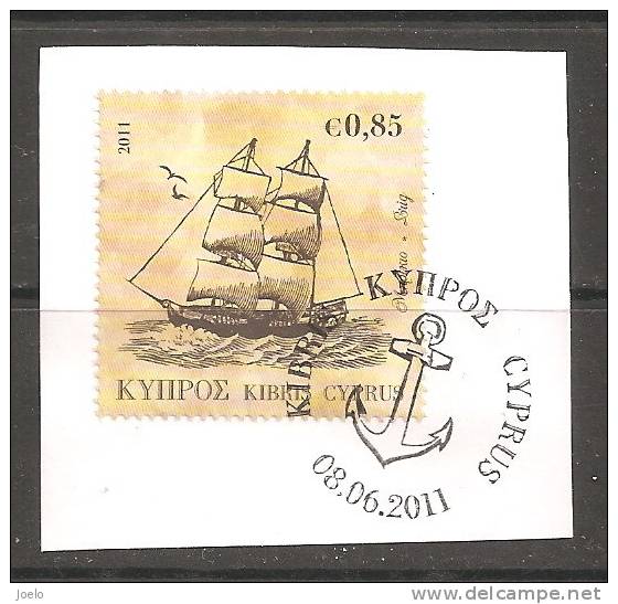 CYPRUS 2011 SAILING SHIP ON PAPER - Usados