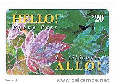 CANADA  -  AGT (REMOTE) -  HELLO: LEAVES                  - USED  -   RIF. 408 - Fiori