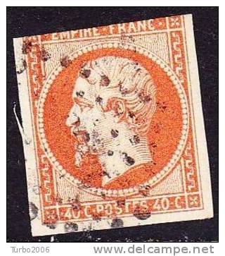 France 1853-60 Napoléon III Empire Franc. 40 C  Orange Vif  Yvert Nr. 16 A - 1853-1860 Napoléon III