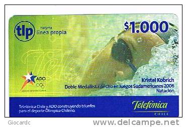 CILE (CHILE) -  TELEFONICA TLP   (RECHARGE GSM) -  SPORT: KRISTEL KOBRICH, SWIMMING  - USED  -  RIF. 450 - Sport