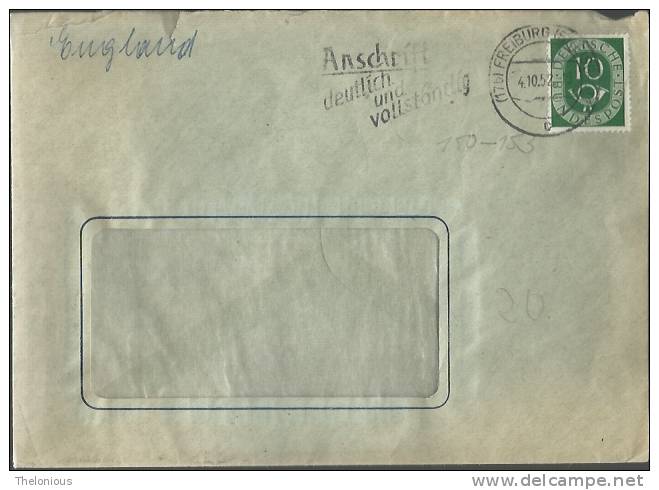 # Lettera Della Germania Federale Del 1952 - Storia Postale