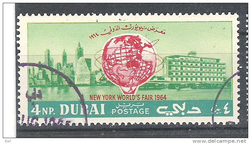 DUBAI, Exposition Internationale NEW YORK, World's Fair 1964, 4 Np Obl, Yvert N° 36, TB - Sonstige & Ohne Zuordnung