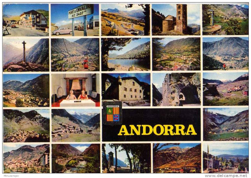 CPSM Andorre - Valls D'Andorra - Carte Multivues - Andorre