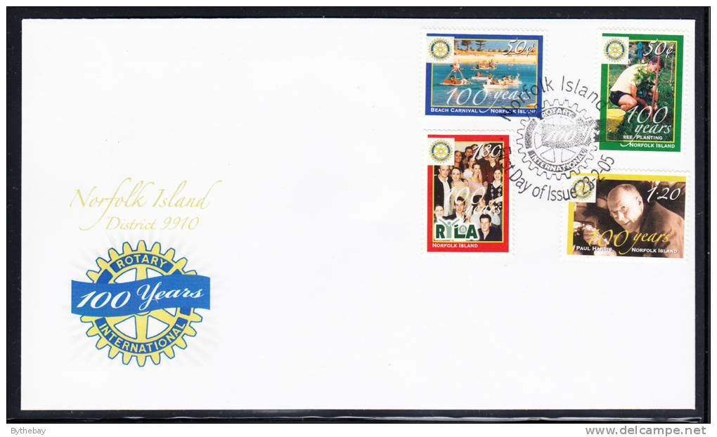 Norfolk Island Scott #836-839 FDC Set Of 4 Rotary International 100 Years - Ile Norfolk