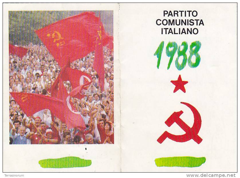T28- Tessera Partito Comunista Italiano 1988 Completo Di Bollini - Andere & Zonder Classificatie