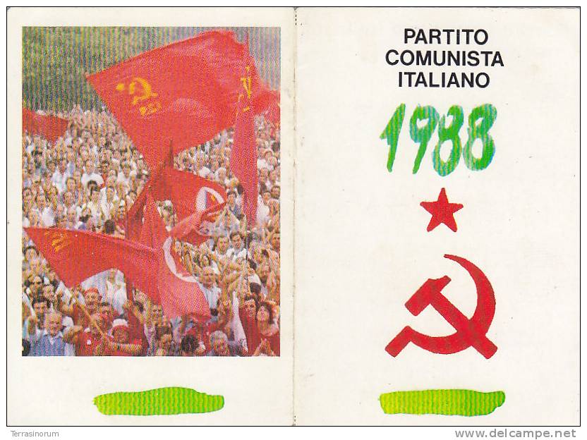 T29- Tessera Partito Comunista Italiano 1988 Completo Di Bollini - Sonstige & Ohne Zuordnung