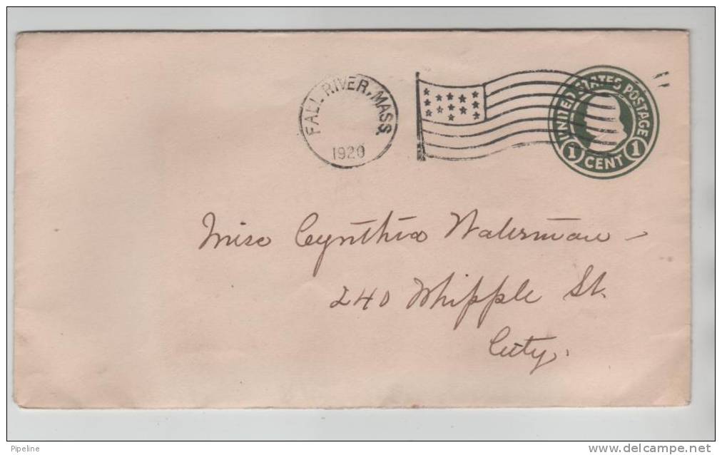 USA Postal Stationery Cover Fall River Mass. 1920 - 1901-20