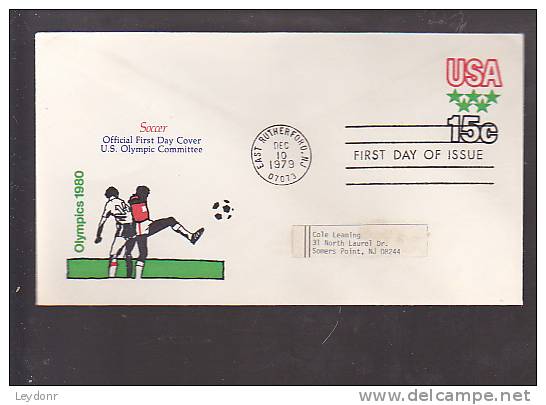 FDC Olympic Games Issue - Soccer On Cover - 1971-1980