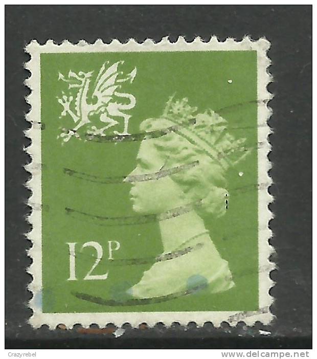 WALES GB 1980 12p YELLOW GREEN USED MACHIN STAMP SG W32.(H74 ) - Pays De Galles