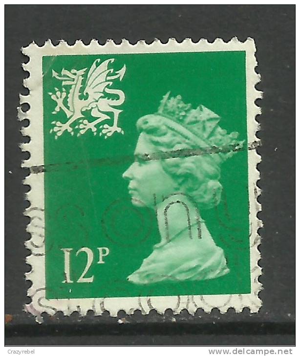 WALES GB 1986 12p BRIGHT EMERALD USED MACHIN STAMP SG W36.(H105) - Pays De Galles