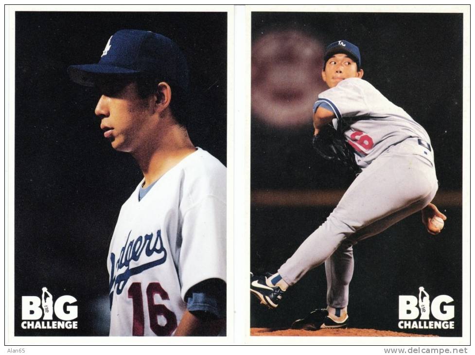 Hideo Nomo, Japanese Pitcher For MLB Los Angeles Dodgers, Lot Of 5 Different 1995 Postcards - Baseball