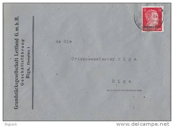Ostland Brief EF Minr.8 Riga 25.5.44 - Besetzungen 1938-45