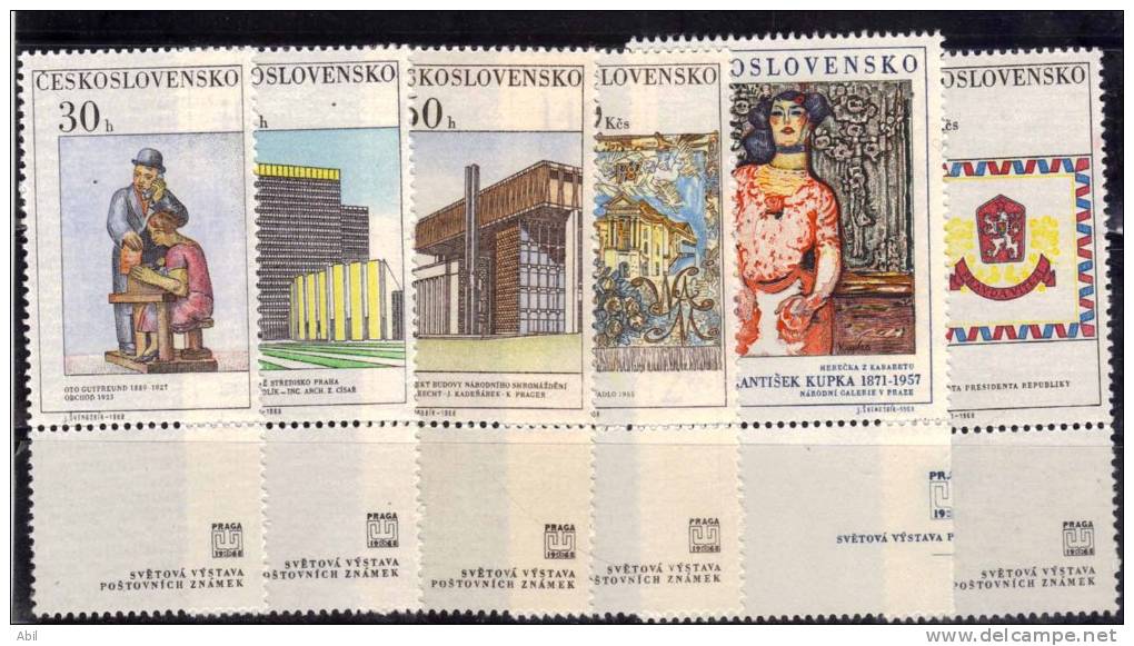 Tchécoslovaquie 1968 N°Y.T. ;  1641 à 1646** - Neufs