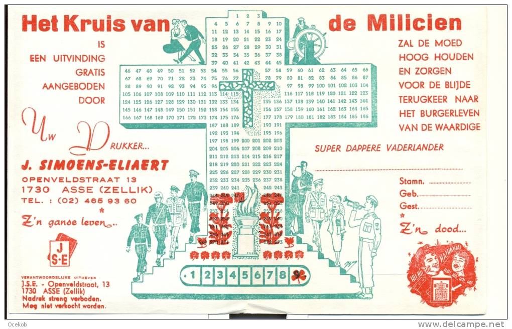 Kalender Klein Formaat 1979 - Simoens Asse - Kruis Milicien - Small : 1971-80