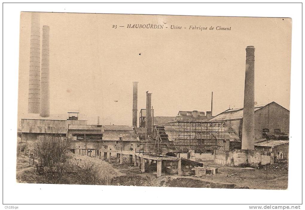 CPA  59  Nord  HAUBOURDIN  Usine  Fabrique De Ciment  Cimenterie - Haubourdin