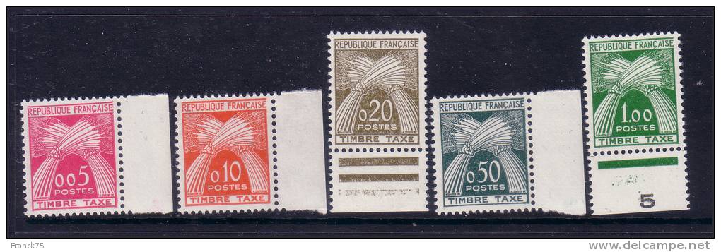 Taxe N° 90 à 94 Neufs ** Sans Charnières SUPERBES Tous Avec Bord De Feuille (Cote: 90€) - 1960-.... Mint/hinged