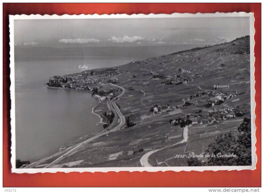 K720 Route De La Corniche, Lavaux, Epesses, Riex, Cully.Cachet Epesses 1956.Perrochet 7292 - Cully