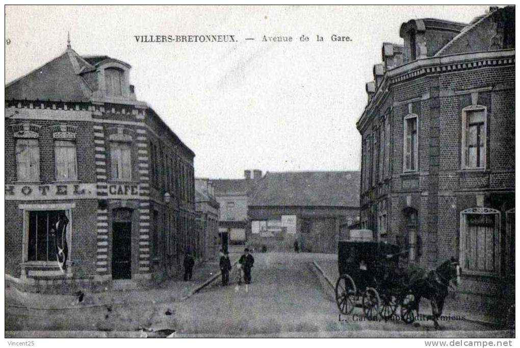 VILLERS BRETONNEUX GARE HOTEL CAFE  SOMME 80 ALBET AMIENS PERONNE ARRAS ABBEVILLE - Villers Bretonneux