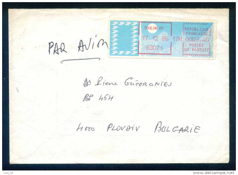 112138 / LSA / TOULON RP 17.12.1986.  / 3.40 Fr. / - France Frankreich Francia - Lettres & Documents