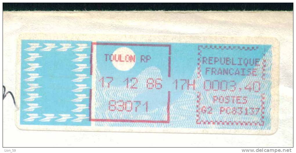 112138 / LSA / TOULON RP 17.12.1986.  / 3.40 Fr. / - France Frankreich Francia - Brieven En Documenten