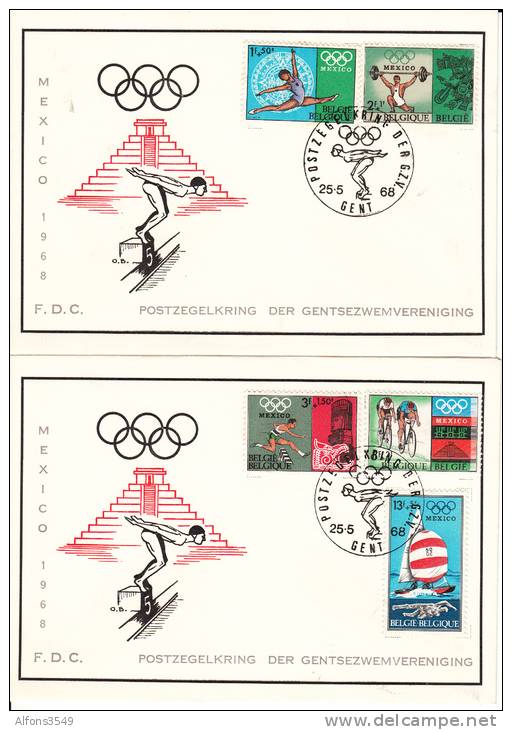 FDC - Olympische Spelen Mexico Zeels 1456-1460 - Unclassified