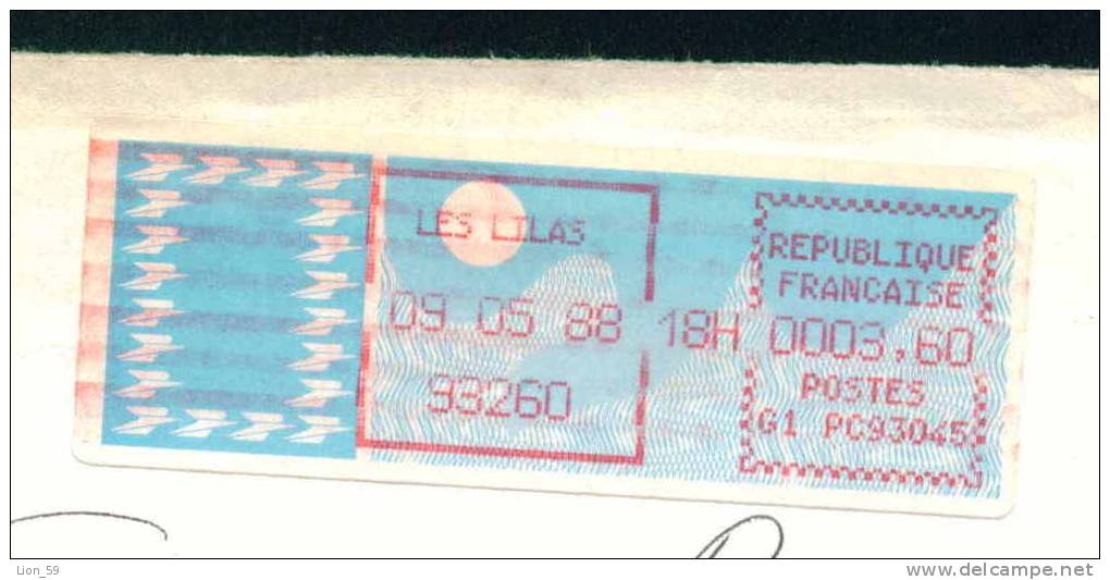 112154 / LSA / PAR AVION - LES LILAS 09.05.1988 / 3.60 Fr. / - France Frankreich Francia - Brieven En Documenten