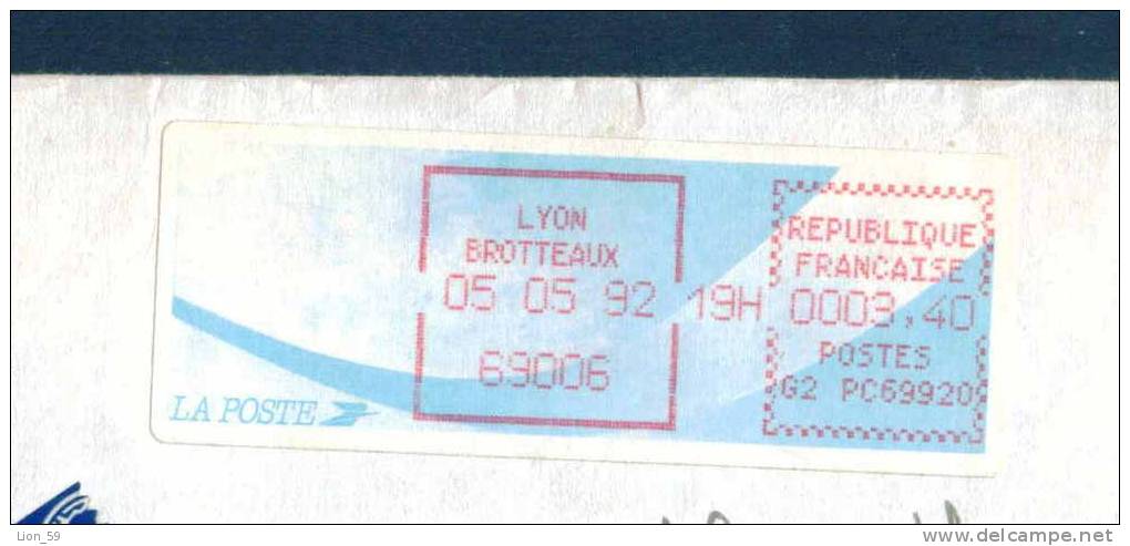 112165 / LSA / LYON BROTTEAUX 05.05.1992 / 3.40 Fr. / EMA TOURCOING - MUSIQUE - France Frankreich Francia - Lettres & Documents