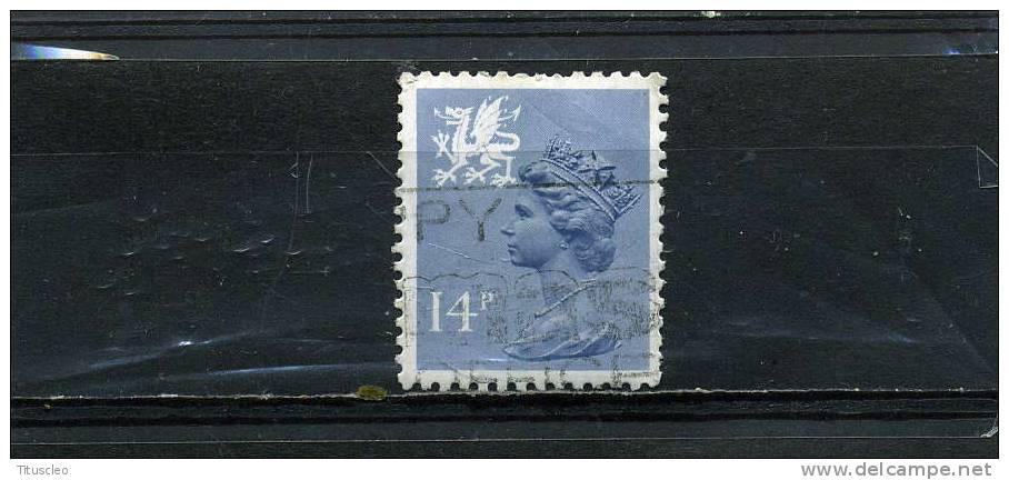 GRANDE BRETAGNE 985° 14p Bleu-gris Pale Elisabeth II  Pays De Galle - Wales