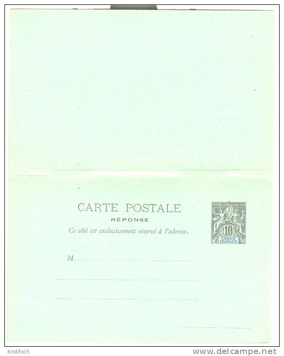 Entier Carte Postale Avec Réponse ACEP CP 2 Congo - Ganzsachen Stationery - Covers & Documents