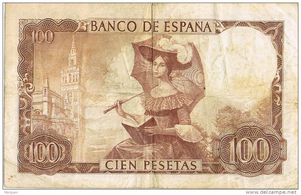 Billete 100 Pesetas 1965. Gustavo Adolfo Becquer - 100 Pesetas