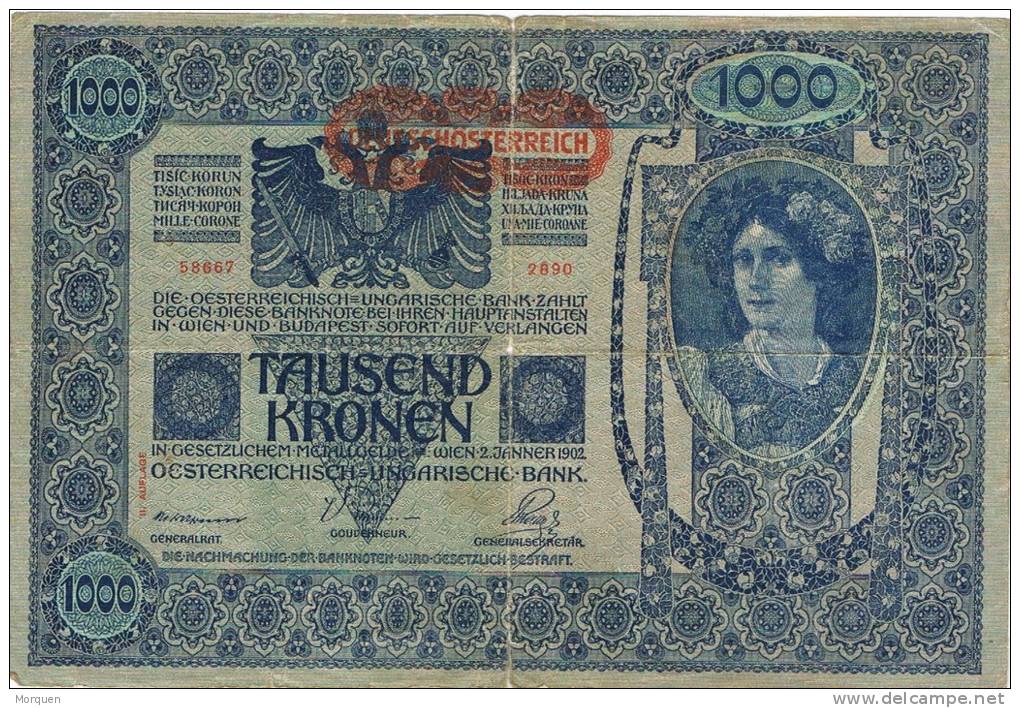 Billete 1000 Mk. AUSTRIA. 1902. Imperio Astrohungaro - Austria