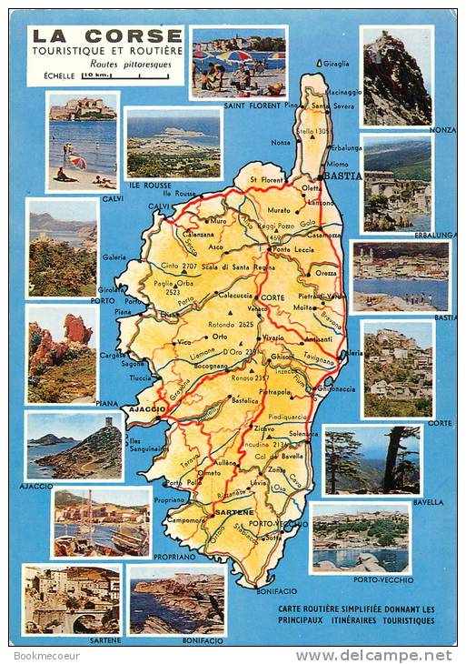 20 CORSE  LA CORSE TOURISTIQUE ET ROUTIERE  DIFFERENTES VILLES - Corse