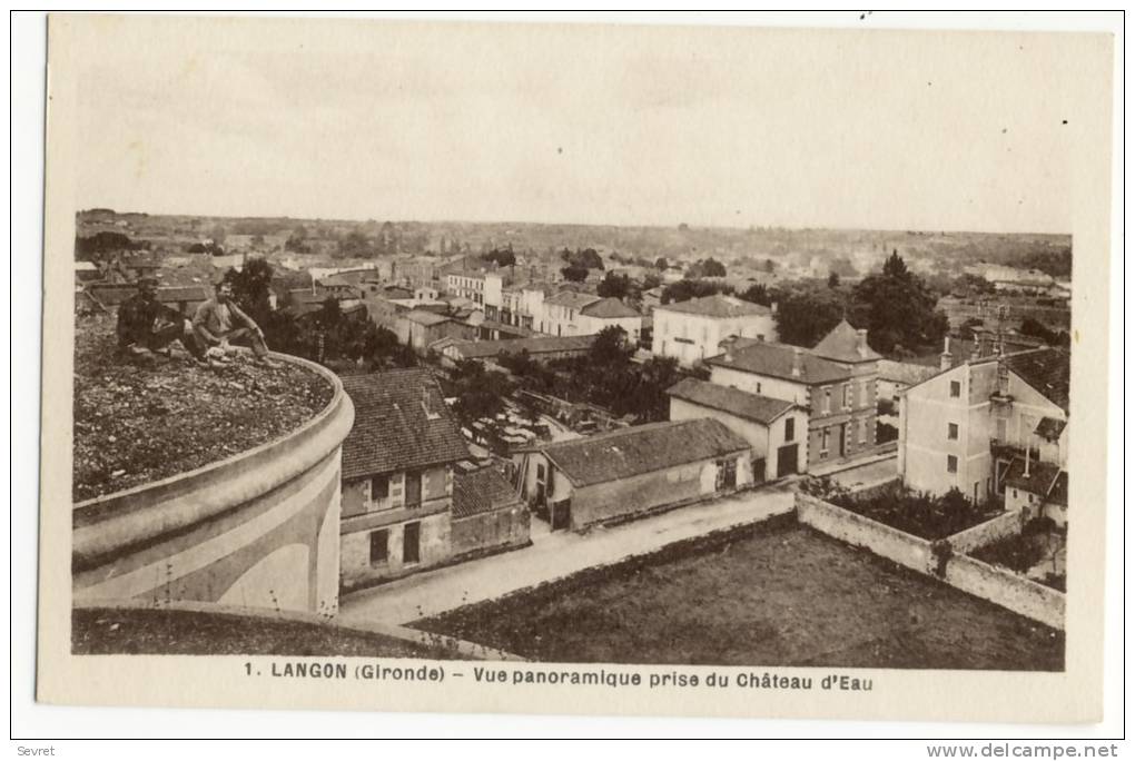 LANGON. - Vue Panoramique Prise  Du Château D´Eau - Langon