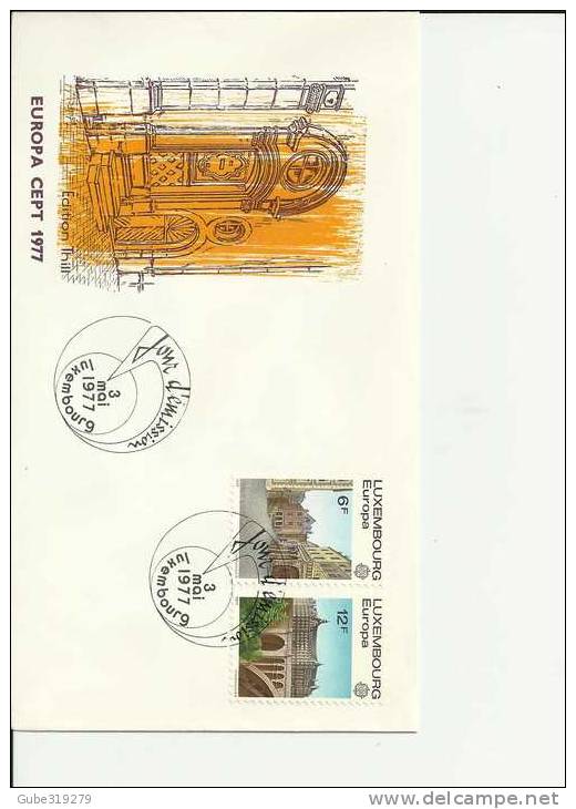 EUROPA CEPT 1977-LUXEMBOURG -FDC EDITION THILL " W/2 STAMPS OF 6-12 F MICHEL 945-946  MAY 3, 1977 - 1976