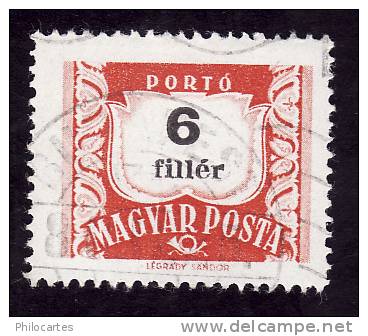 HONGRIE  1958  -  Taxe 6f Dentelé 14.5    - Oblitéré - Port Dû (Taxe)