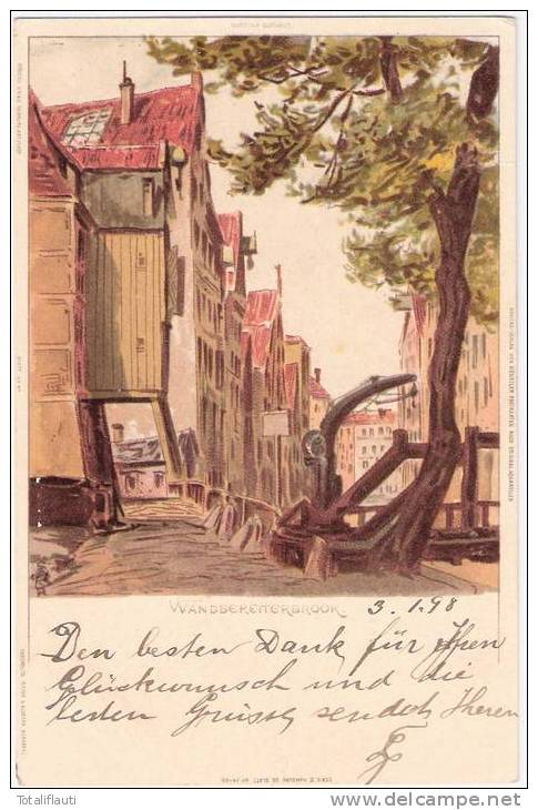 Hamburg Barmbek Wandbereiterbrook Steindruck Color 3.1.1898 Gelaufen Verl Ritter & Kloeden - Nord