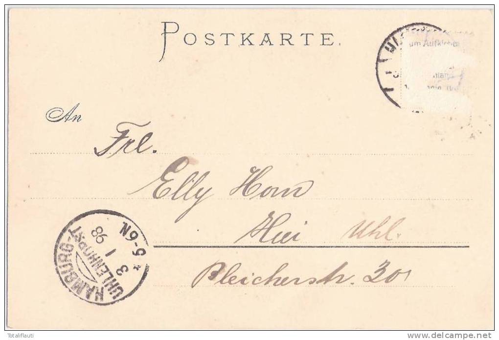 Hamburg Barmbek Wandbereiterbrook Steindruck Color 3.1.1898 Gelaufen Verl Ritter & Kloeden - Nord