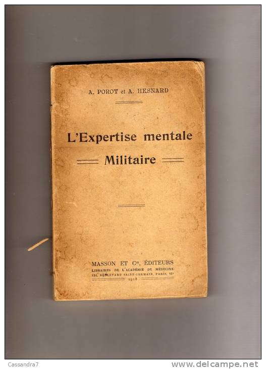 Militaire , L'expertise Mentale - A. Porot Et A. Hesnard - Masson Et Cie - Autres & Non Classés